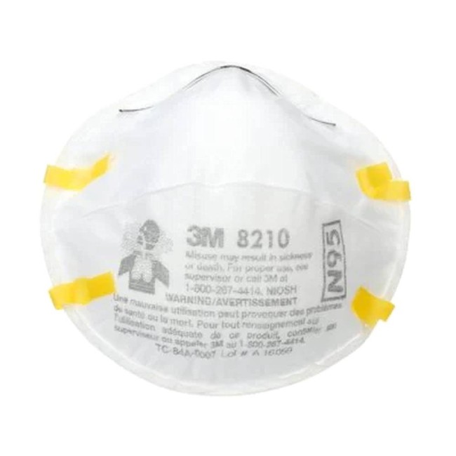 3M N95 particulate respirator for protection from solids & non-oil based liquids particles.