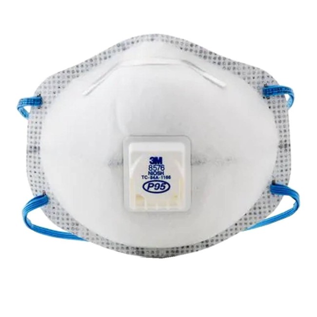 8576 3M P95 respirator with a Cool Flow™ valve for protection from oil based particles & acid gases. Sold per box, 10 units/box.