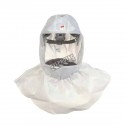 3M white S-series hood for respiratory protection systems in pharmaceutical facilities. One-size-fits-all.