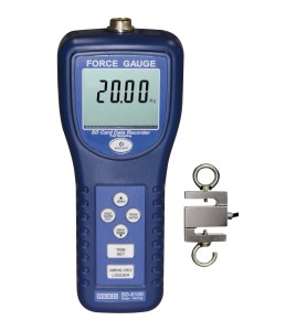 Force gauge/data logger to measure tension & compression. Capacity: 100kg. Includes a load cell sensor, 2m cable & tote bag.