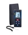 Ultrasonic distance meter measuring in imperial & metric. Range: 0.5 m to 16 m. Includes soft carrying case and 9V battery.