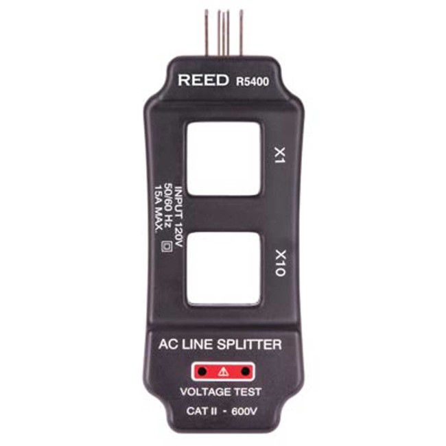 Line spliter, provides safe measurements of current without the need to separate conductors.