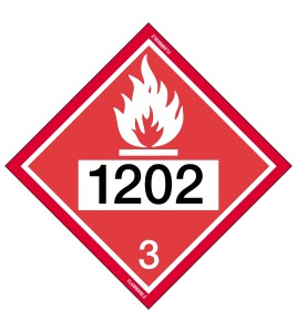 Placard with UN number 10-3/4 in X 10-3/4 in. Use in the transportation of hazardous materials.