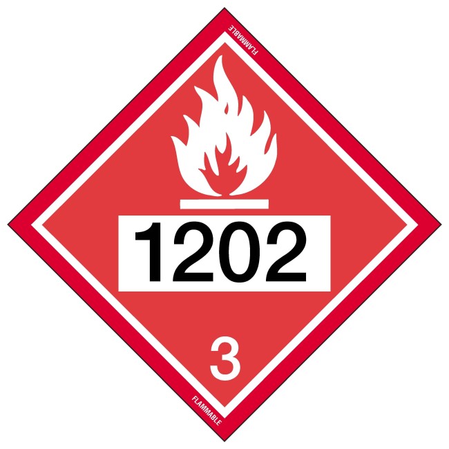 Placard with UN number 10-3/4 in X 10-3/4 in. Use in the transportation of hazardous materials.