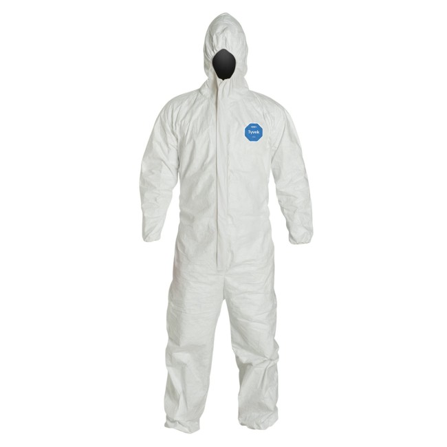 Disposable TYVEK 400  coveralls with hood, sold by unit