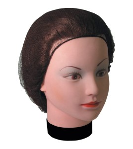 Brown nylon tight mesh hair net, 100 units.