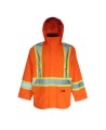 Manteau pour conditions extrêmes Handyman 300D orange haute visibilité, bandes argent et jaunes, grandeurs (S à 3XL)