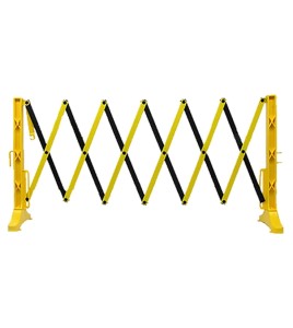 Expandable safety barrier, 11 1/2 feet (3.5 m), made of yellow polypropylene.