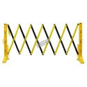 Expandable safety barricade, 11 1/2 feet (3.5 m), made of yellow polypropylene.