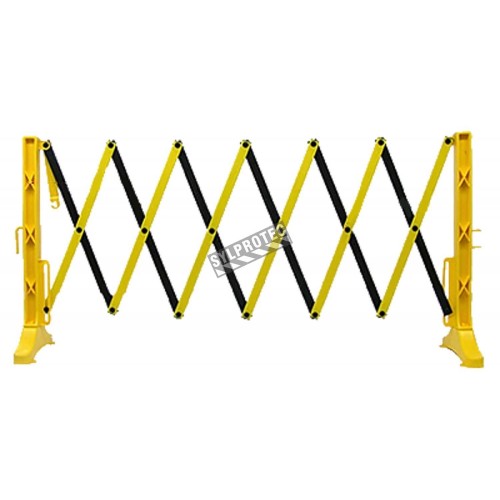 Expandable safety barrier, 11 1/2 feet (3.5 m), made of yellow polypropylene.