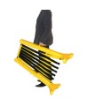 Barrière de sécurité extensible, 11 1/2 pieds (3,5 m), en polypropylène jaune et noir.