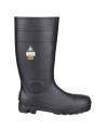 Waterproof black PVC boots with steel toe caps, CSA Z195 compliant.