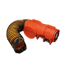 8" axial blower, light and compact, with compartment for ducting, choice of ducting, 15, 25 or 50 ft.