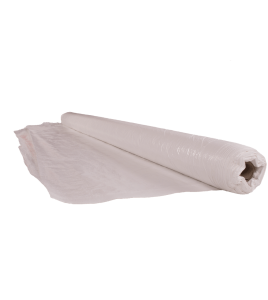 High density (670 denier) white polyethylene rip-free tarp. Thickness: 3 mil. Ideal for asbestos abatement & decontamination.