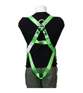 Peakwors compliance polyester safety harness, class A, one D-ring and pass-thru buckles , one size fit all..