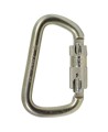 Semi-automatic self-locking D-lock carabiner, 1" opening, withstands a force of 7868 lb (30 kN)