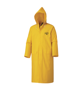 Manteau de pluie en PVC jaune 48 po. de long résistant à la flamme.