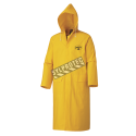 Manteau de pluie en PVC jaune 48 po. de long résistant à la flamme.