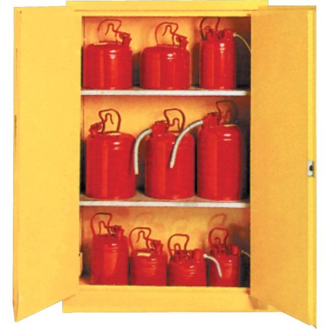 Flammable liquids storage cabinet, 30 US gallons (114 L), ULC-approved.