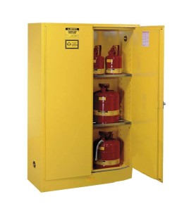 Flammable liquids storage cabinet, 30 US gallons (114 L), ULC-approved.