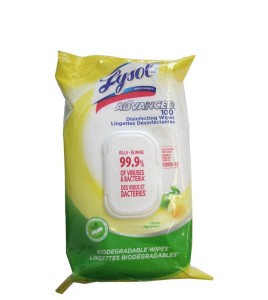 Lingettes désinfectantes 80 Lysol pour aseptiser et désinfecter des surfaces. Tuent 99.99% des microbes.