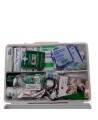 First aid kit with a 31-types of item content for minor chemical burns care. Content non-compliant with any requirements