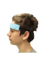 Blue sponge sweat catcher headband with black elastic, 25 pack