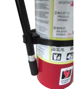 Fire extinguisher hose strap for 3/8 in diameter hose