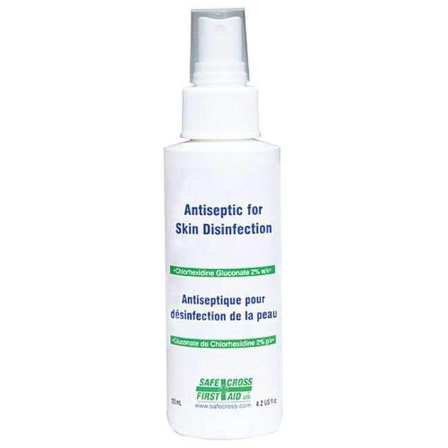 Solution antiseptique en vaporisateur, 125 ml. avec 2% gluconate de chlorhexidine