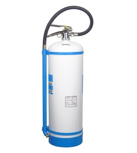 Portable fire extinguisher with demineralized water 2.5 gallons, type AC, ULC 2AC, with wall hook.