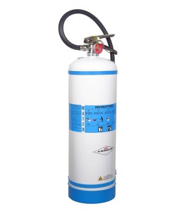 Portable fire extinguisher with demineralized water 2.5 gallons, type AC, ULC 2AC, with wall hook.