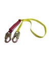 Dentec lanyard with energy absorber and 2 standard carabiners, 100-255 lbs