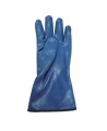 Cotton flannel nitrile gloves with hand roughened finish, 11" long. Sold by pair, choice of sizes.