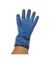 Cotton flannel nitrile gloves with hand roughened finish, 11" long. Sold by pair, choice of sizes.