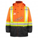 Hi-Viz orange Terra 300D raincoat with silver yellow stripes Class 2 Level 2 S-5XL