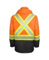 Imperméable Terra 300D orange haute visibilité bandes argentées et jaunes grandeurs S à 5XL