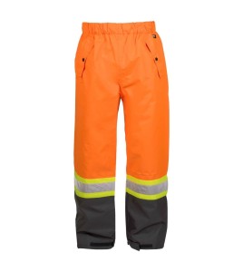 Pantalon Viking Professional Journeyman 300D orange haute visibilité, bandes argentées et jaunes, conforme à la CSA (S à 5XL)