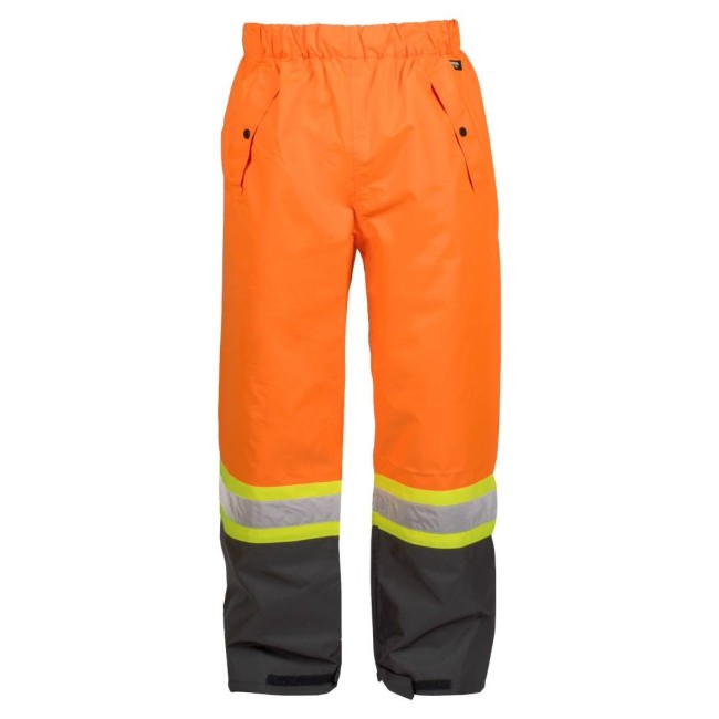 Pantalon Viking Professional Journeyman 300D orange haute visibilité, bandes argentées et jaunes, conforme à la CSA (S à 5XL)