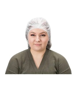 Zenith disposable pleated bouffant cap white made of nonwoven polypropylene, 21 "size, sold in packs of 100