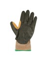 ASTM/ANSI A9 TenActiv cut resistant glove coated nitrile foam, reinforced with leather at the thumb and index finger crossing