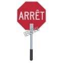 French ARRÊT traffic control paddle for school crossing guard, 12 inches