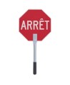 French ARRÊT (STOP / SLOW) traffic control paddle for school crossing guard, 12 inches