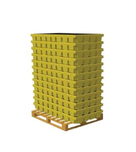 Plateforme de rétention base ESP de couleur jaune avec une capacité d’entreposage de 2 barils, modèle robuste, vendue à l’unité