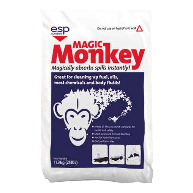 Absorbant Magic Monkey pour déversement de liquide de toute viscosité d’une capacité de 41 à 52 L, sac de 11,3 kg (25 livres)