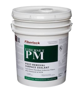 Fiberlock Fiberset PM asbestos fiber surface sealer, clear, sold in 20L/5 gal(US)