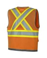 High-visibility orange surveyor vest with 12 pockets class 2 level 2