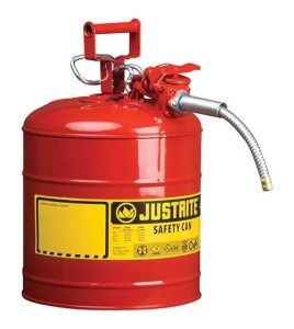 Steel flammable liquids container, type 2, 2.5 gallons, approved FM, UL, OHSA.