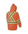 High-visibility orange raincoat set made of 150D Oxford weave and polyurethane, sold by setsizes S to 4XL