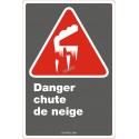 Affiche CDN «Danger chute de neige» en français: divers formats, matériaux & langues + options