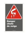 Affiche CDN «Danger chute de neige» en français: divers formats, matériaux & langues + options